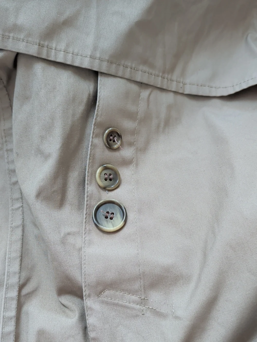 London Fog Maincoats Tan Double-Breasted Trench Coat with Belt